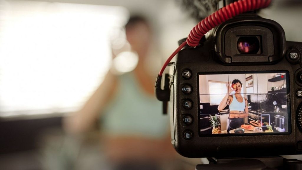 Influencer filming a video