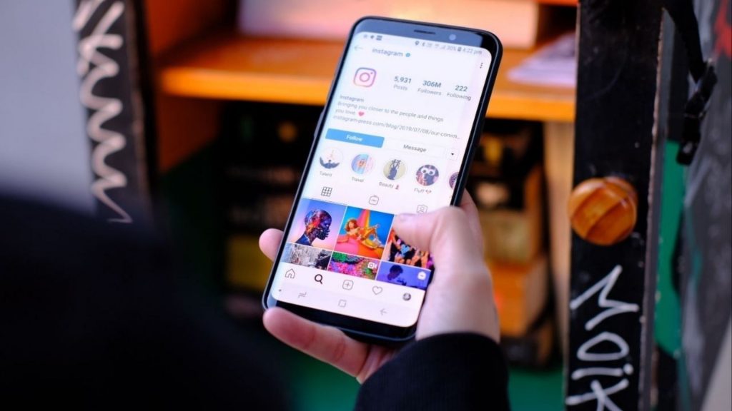 Instagram account on phone
