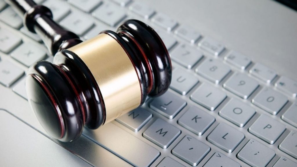 Judge hammer on keyboard
